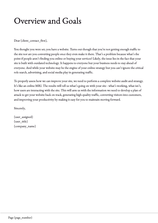 Web Audit/Strategy Proposal Template